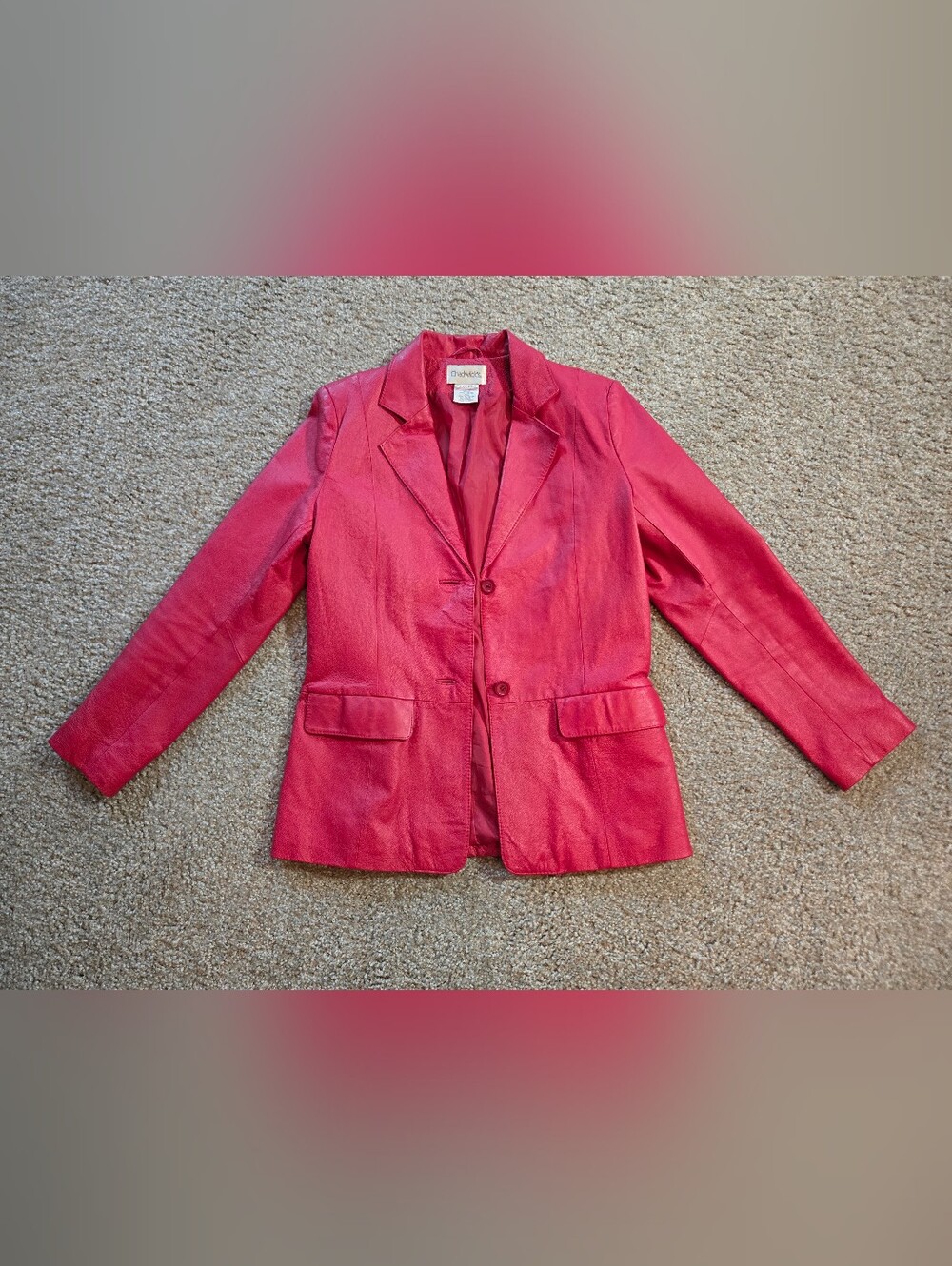 Chadwicks Fuchsia-Red Leather Jacket